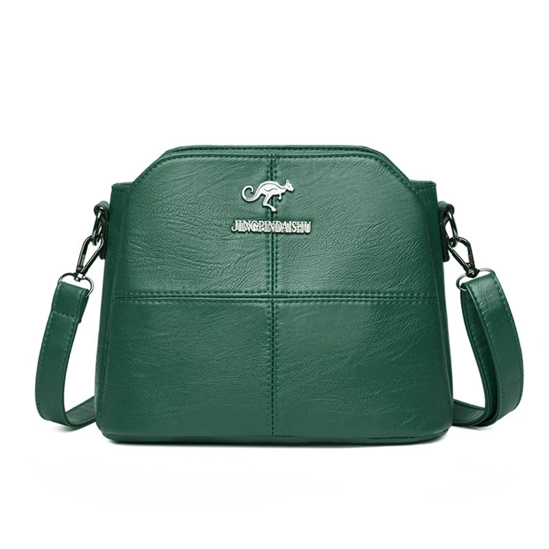 Office Ladies Bucket Bag PU Leather Large Capacity Shoulder Bag