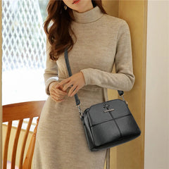 Office Ladies Bucket Bag PU Leather Large Capacity Shoulder Bag