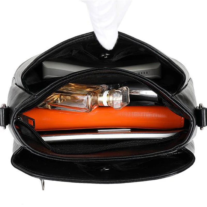 Office Ladies Bucket Bag PU Leather Large Capacity Shoulder Bag