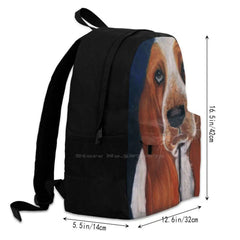 Bloodhound Dog Face Backpack for Student School Laptop Travel Bag