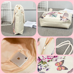 Oil Painting Mountain Forest Print Tote Bag For Women
