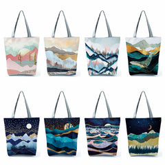 Mountain Forest Printing Tot Shopping Bag Women Handbags