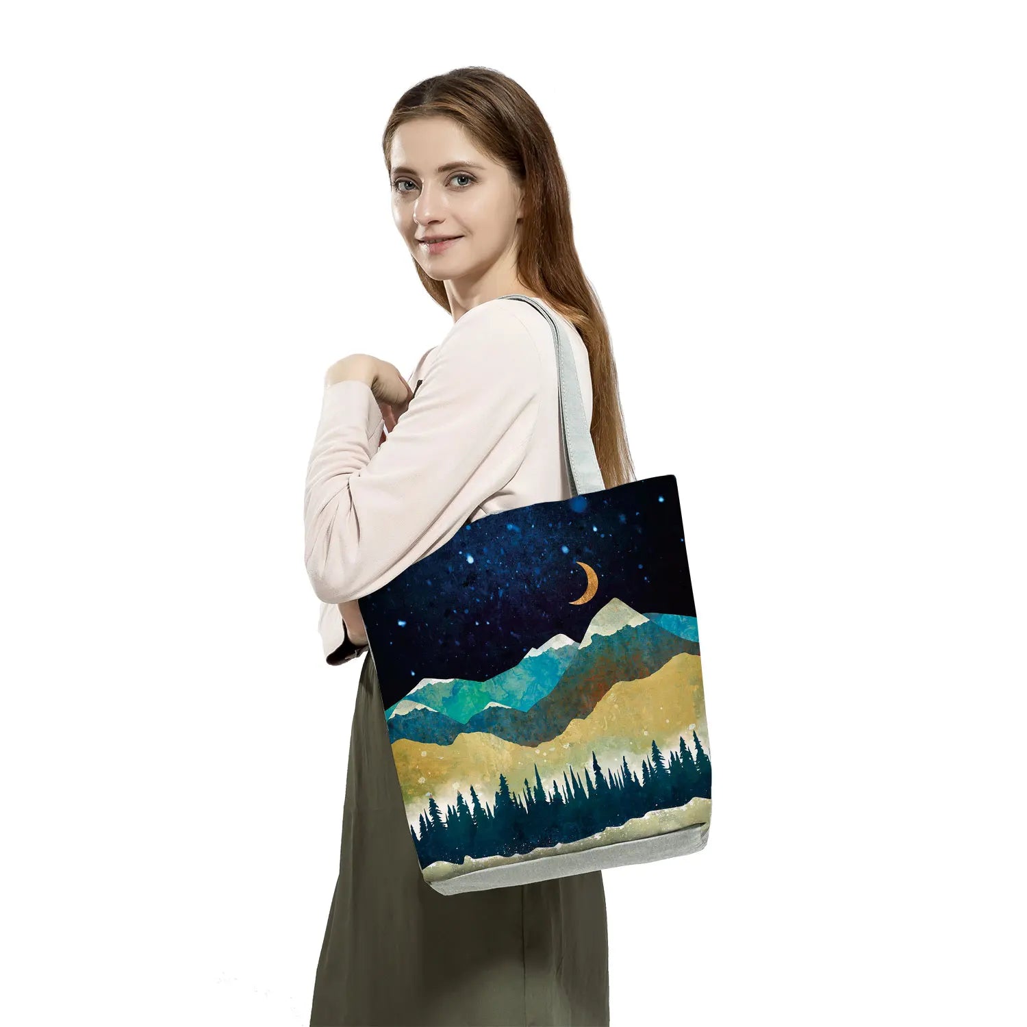 Mountain Forest Printing Tot Shopping Bag Women Handbags
