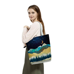 Mountain Forest Printing Tot Shopping Bag Women Handbags
