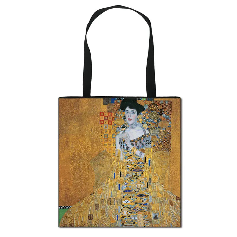 Oil Painting Tears Shoulder Bag By Gustav Klimt