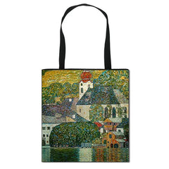 Oil Painting Tears Shoulder Bag By Gustav Klimt