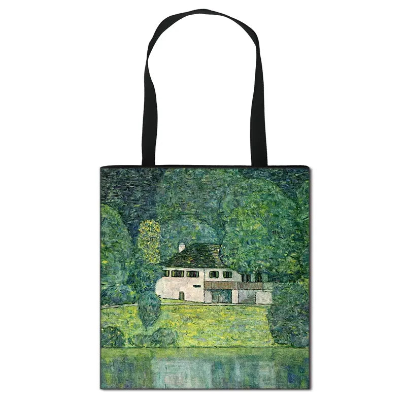 Oil Painting Tears Shoulder Bag By Gustav Klimt