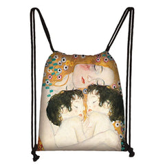 Oil Painting Tears Kiss Water Lilies Starry Night Backpack