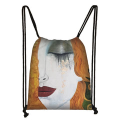 Oil Painting Tears Kiss Water Lilies Starry Night Backpack