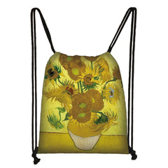Oil Painting Tears Kiss Water Lilies Starry Night Backpack