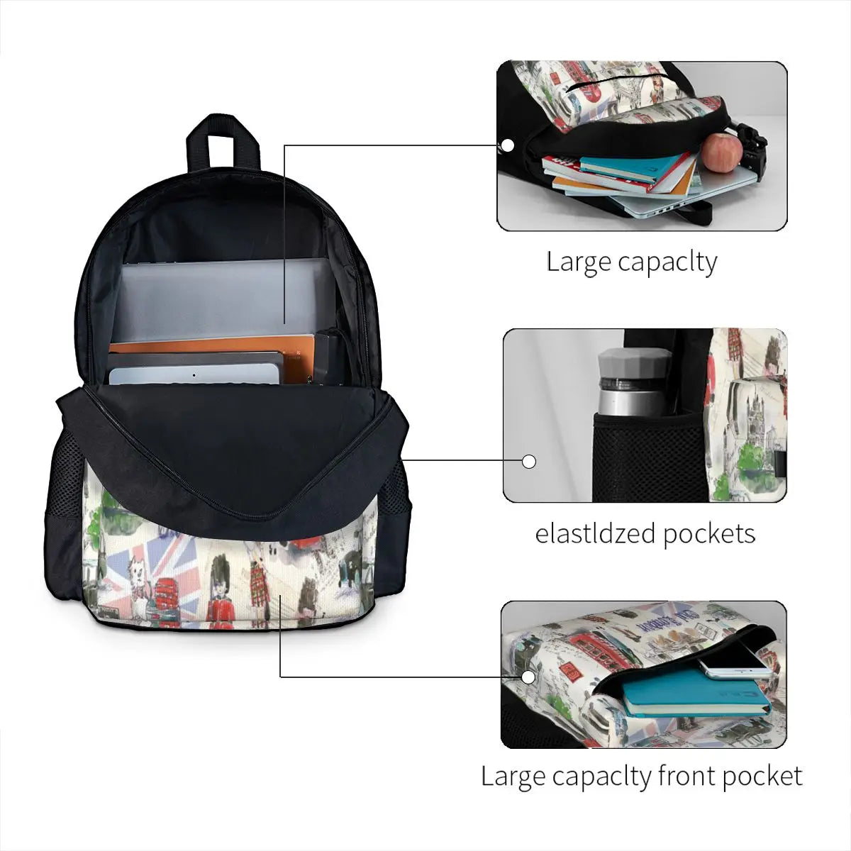 Old London Backpacks Men's and Women's School Bag