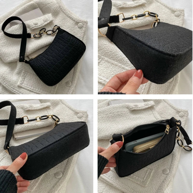 One Shoulder Bag Women'S Underarm Bag Advanced Texture Armpit Purses And Handbag