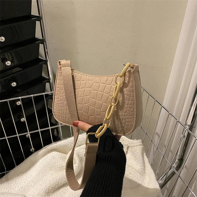 One Shoulder Bag Women'S Underarm Bag Advanced Texture Armpit Purses And Handbag