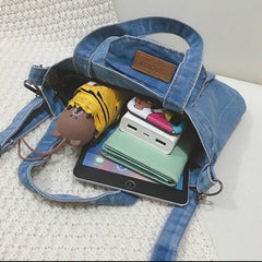 Denim One Shoulder Bag Student Art Shopping Bag
