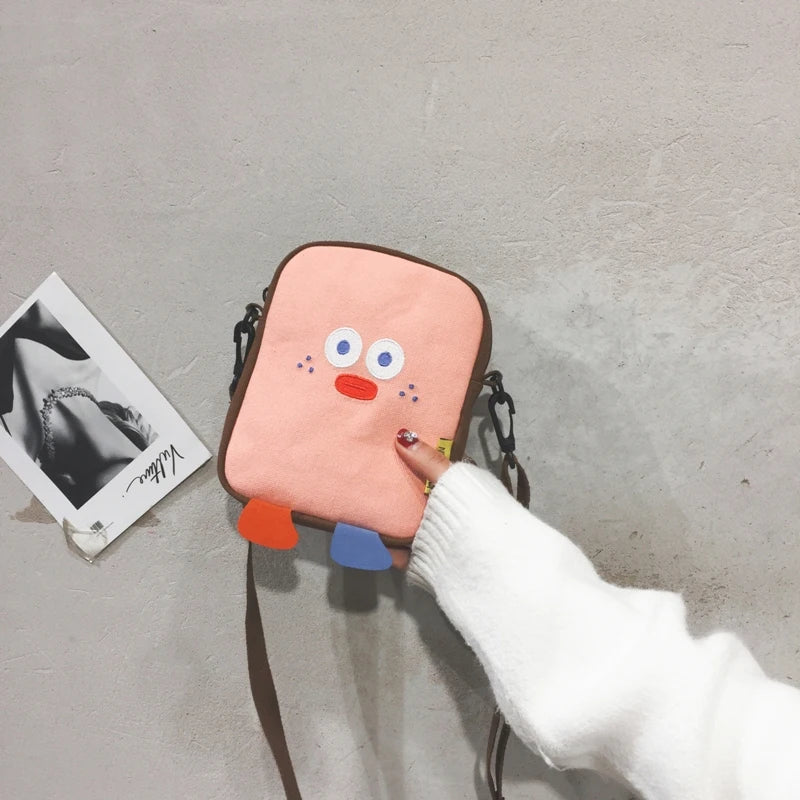 Chick Print School Bag Harajuku Zipper Solid Casual