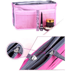 Women Organizer Insert Bag Large Cosmetic Purse Travel Makeup Tote Wallet