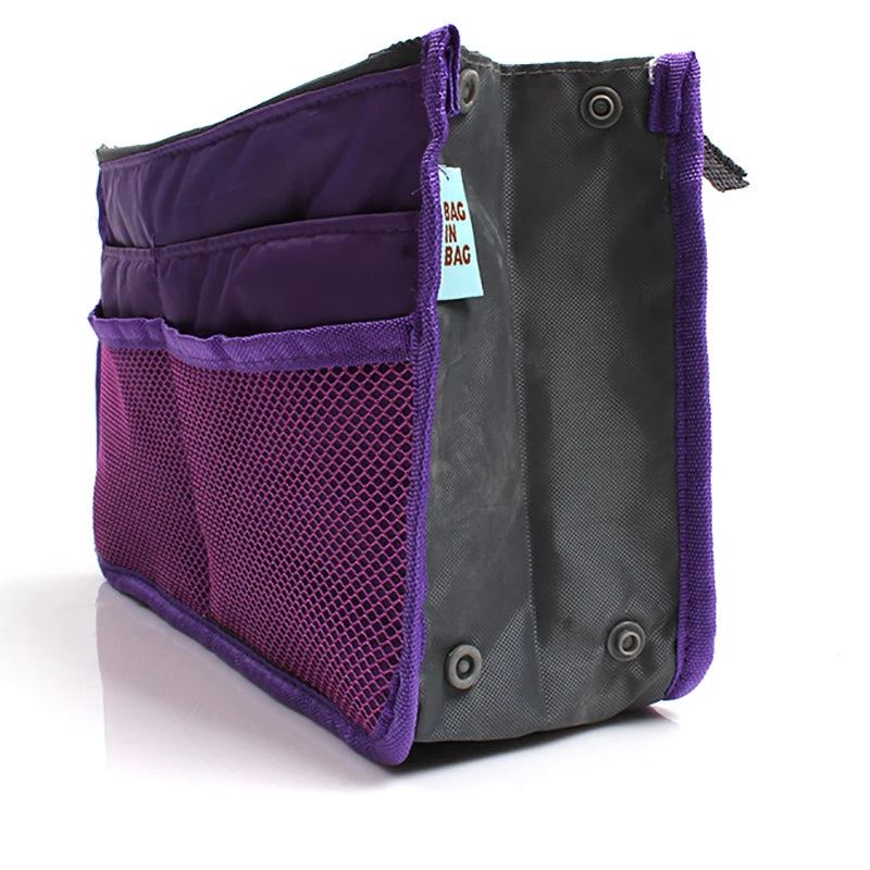 Nylon Travel Insert Organizer Handbag Purse Large Liner Makeup Cosmetic Bag