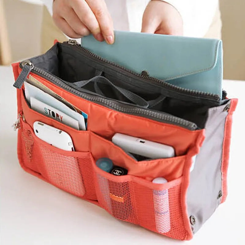 Nylon Travel Insert Organizer Handbag Purse Cosmetic Bag