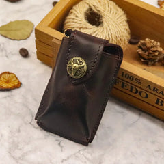 Bull Head Leather Key Case - Car Key Holder for Men and Women