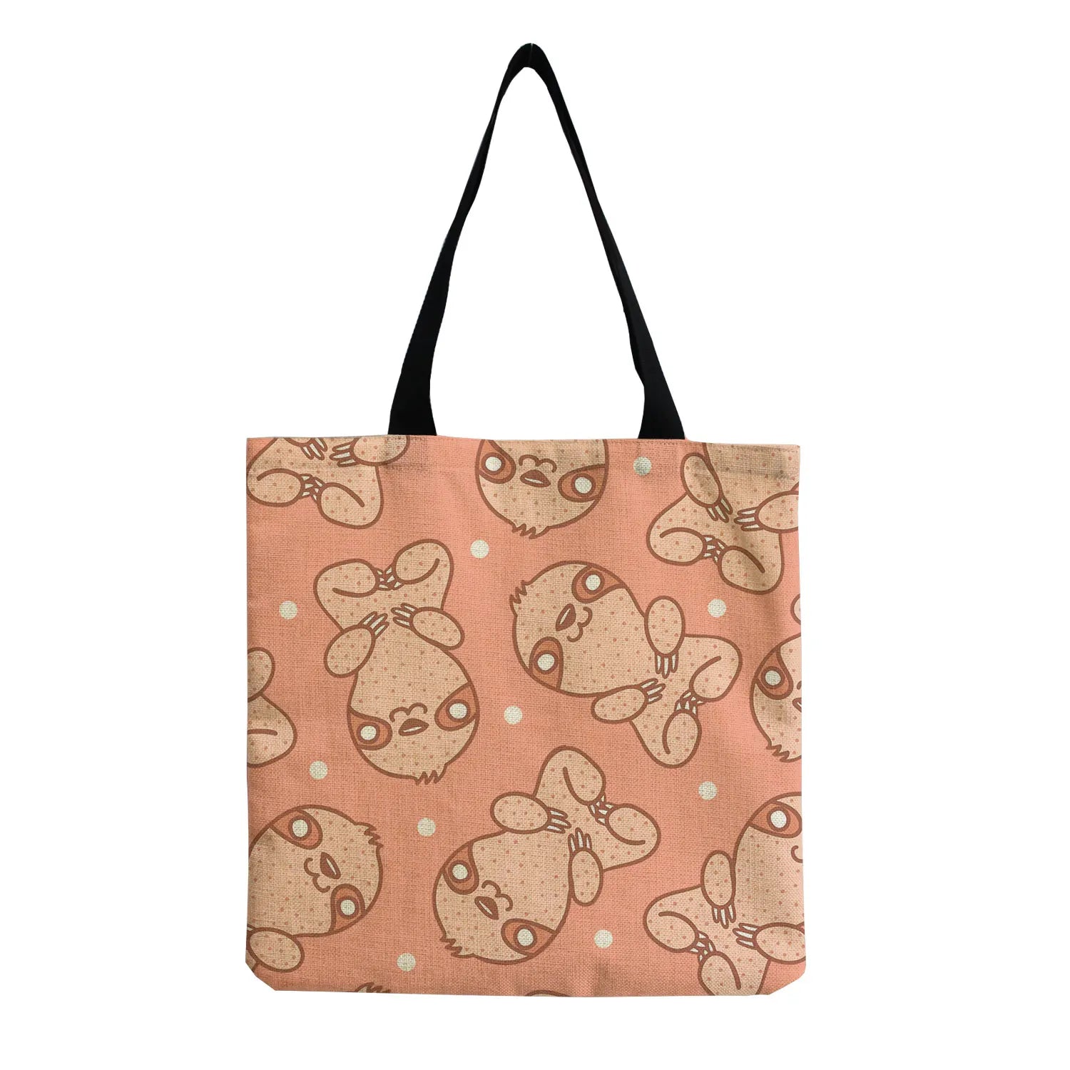 Foldable Sloth Print Women's Shoulder Bag Eco Friendly