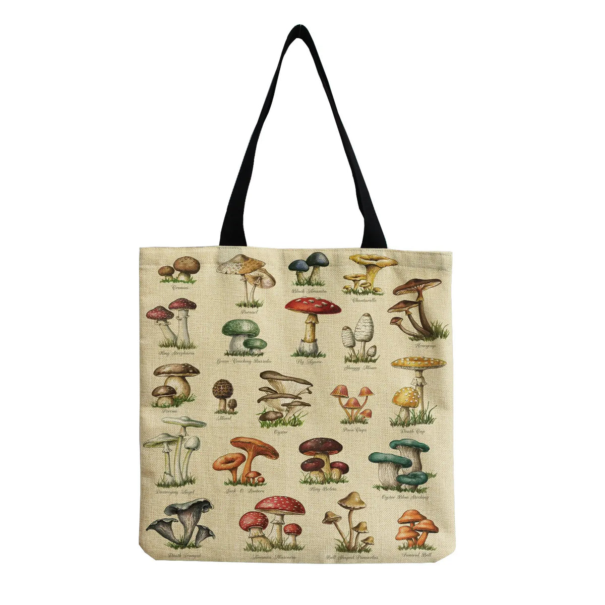 Butterfly Mushroom Print Eco Friendly Tote Bag