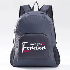 Phrase Print Folding Backpack Lightweight Travel Mini Pocket Backpack