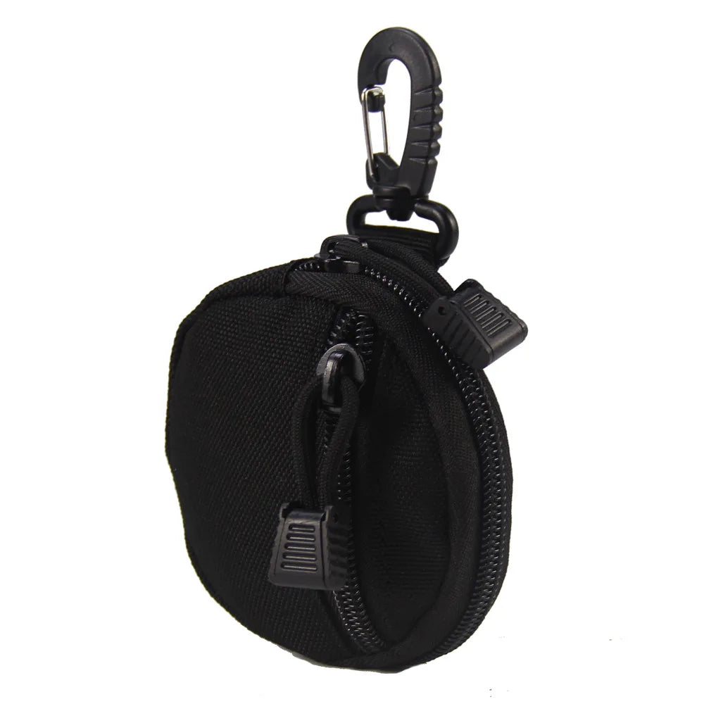 Tactical Round Key Case Storage Bag Hook Zipper Key Case