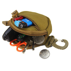Tactical Round Key Case Storage Bag Hook Zipper Key Case