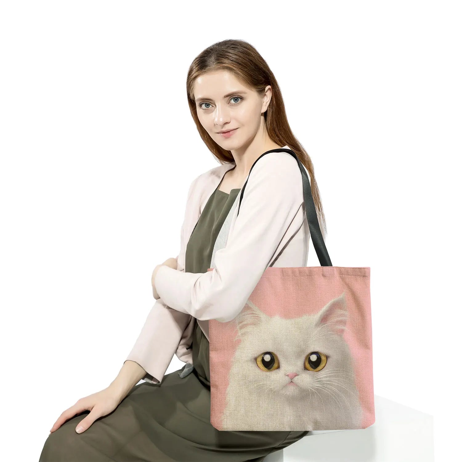 3D Cats Print Eco-Friendly Beach Bag Tote