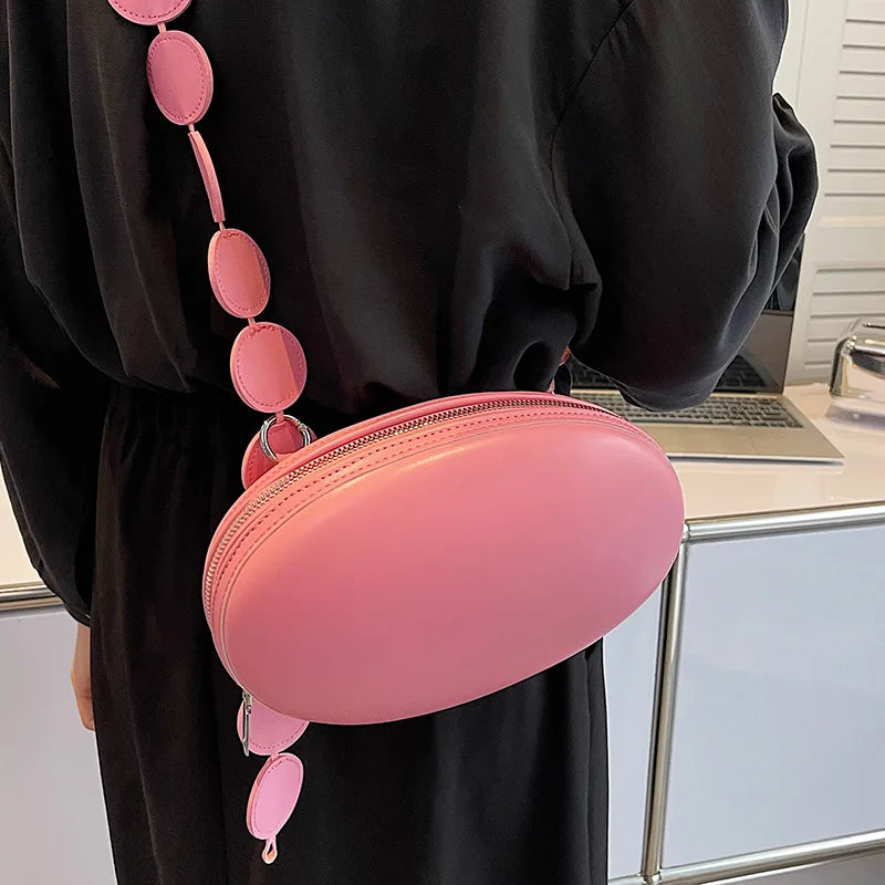 Egg Shape Shoulder Bag Women Circular Crossbody Messenger Handbag Purse Bolsas