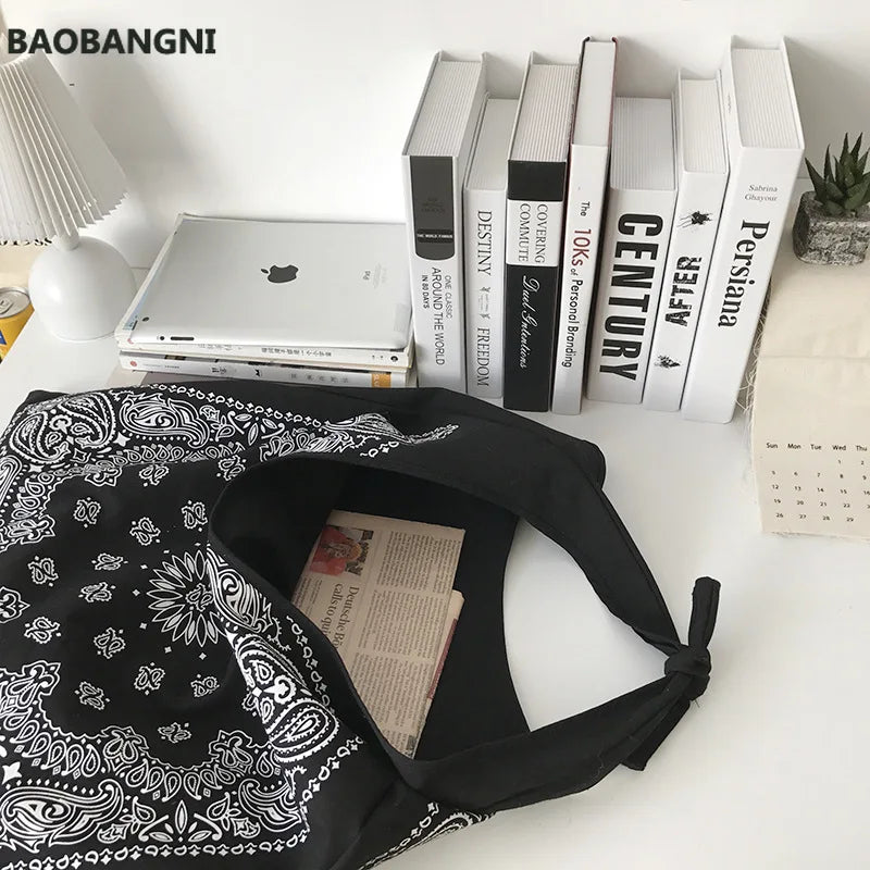 Large Printing Slouch Bag for Women - Big Capacity Shopper Bag