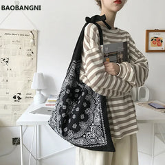 Large Printing Slouch Bag for Women - Big Capacity Shopper Bag