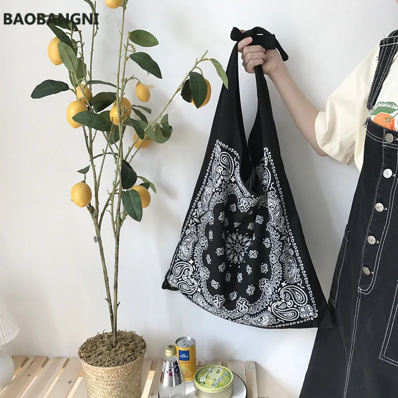Large Printing Slouch Bag for Women - Big Capacity Shopper Bag