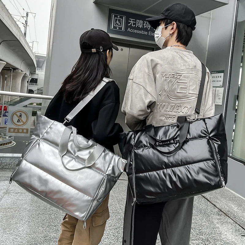 Waterproof Nylon Padded Tote Bag Quilted Cotton Space Handbag
