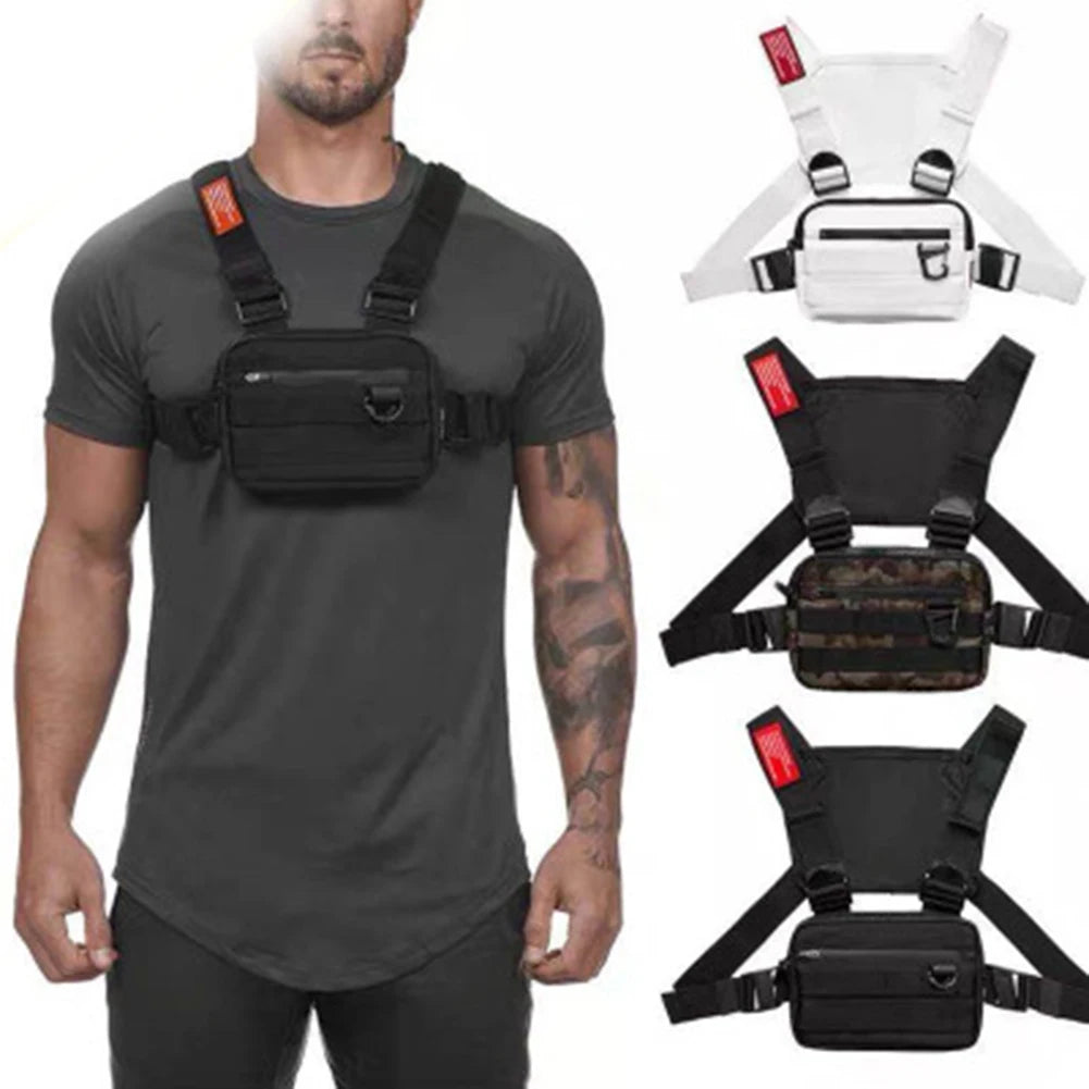 Oxford Cloth Chest Rig Bag Hip Hop Multifunctional Harness Chest Waist Pack Bags