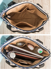 Casual Canvas Women Shoulder Bag Large Capacity Stripe A4 Lady Handbag Tote