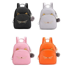 PU Cartoon Cat Backpack Personalized Name Lovely Women's Bag