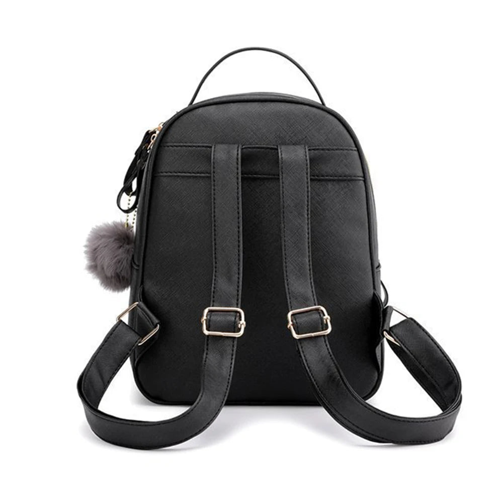 PU Cartoon Cat Backpack Personalized Name Lovely Women's Bag