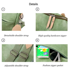 PU Female Backpacks Ladies Leather School Bags Large Capacity