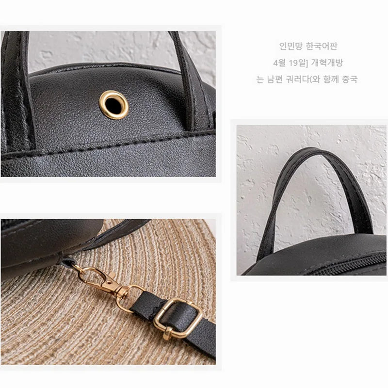 PU Leather Mini Backpack Multi-Function Phone Pouch Pack Casual Student Bookbags