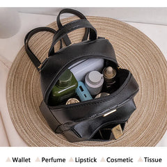 PU Leather Mini Backpack Multi-Function Phone Pouch Pack Casual Student Bookbags