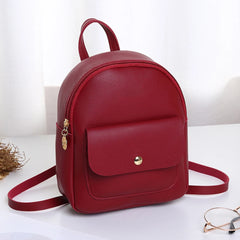 PU Leather Mini Backpack Multi-Function Phone Pouch Pack Casual Student Bookbags