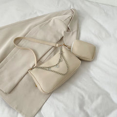 PU Leather Butterfly Chain Shoulder Underarm Bags for Women