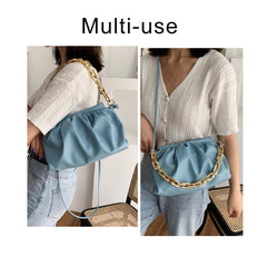PU Leather Chain Crossbody Cloud Bag for Women Shoulder Messenger Side Bag