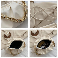 PU Leather Chain Crossbody Cloud Bag for Women Shoulder Messenger Side Bag