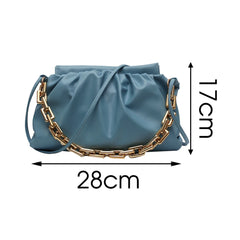 PU Leather Chain Crossbody Cloud Bag for Women Shoulder Messenger Side Bag