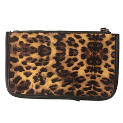 Leopard Hollow Famous PU Leather Clutch Handbag Purse Pouch