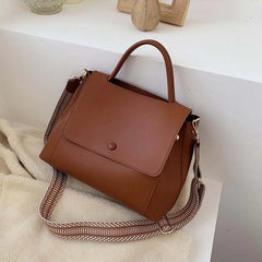 Women's PU Leather Crossbody Bag Solid Shoulder Messenger Chain Handbag