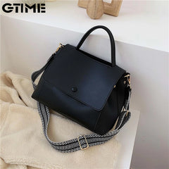 Women's PU Leather Crossbody Bag Solid Shoulder Messenger Chain Handbag