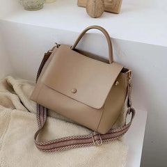 Women's PU Leather Crossbody Bag Solid Shoulder Messenger Chain Handbag